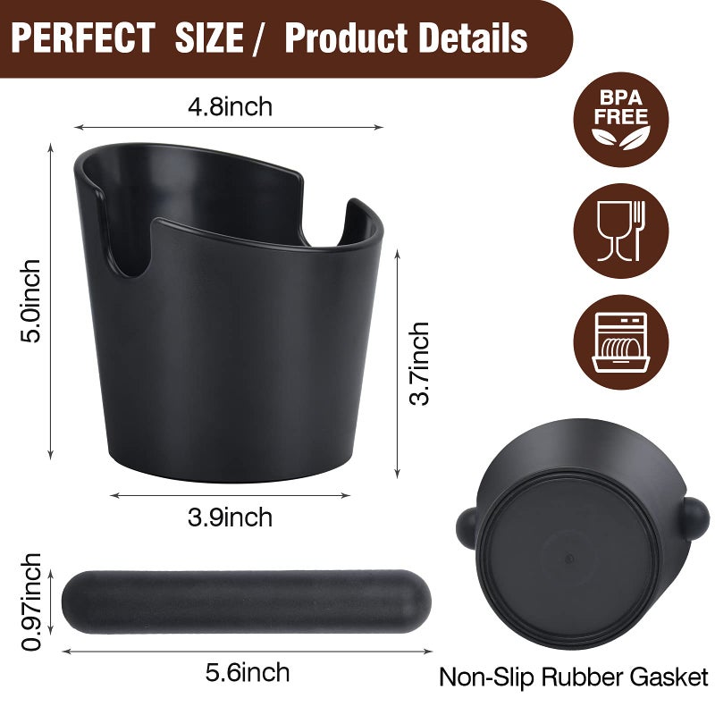 Orangehome Espresso Knock Box 4.8 Inch Coffee Ground Knock Box Shock-Absorbent Durable Barista Style Knock Container with Removable Knock Bar and Non-Slip Base - Image 3